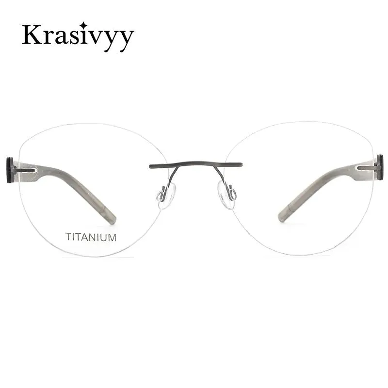 Krasivyy  Women's Rimless Cat Eye Tr 90 Titanium Eyeglasses Kr5535