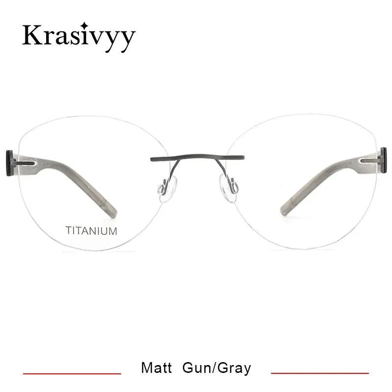 Krasivyy  Women's Rimless Cat Eye Tr 90 Titanium Eyeglasses Kr5535