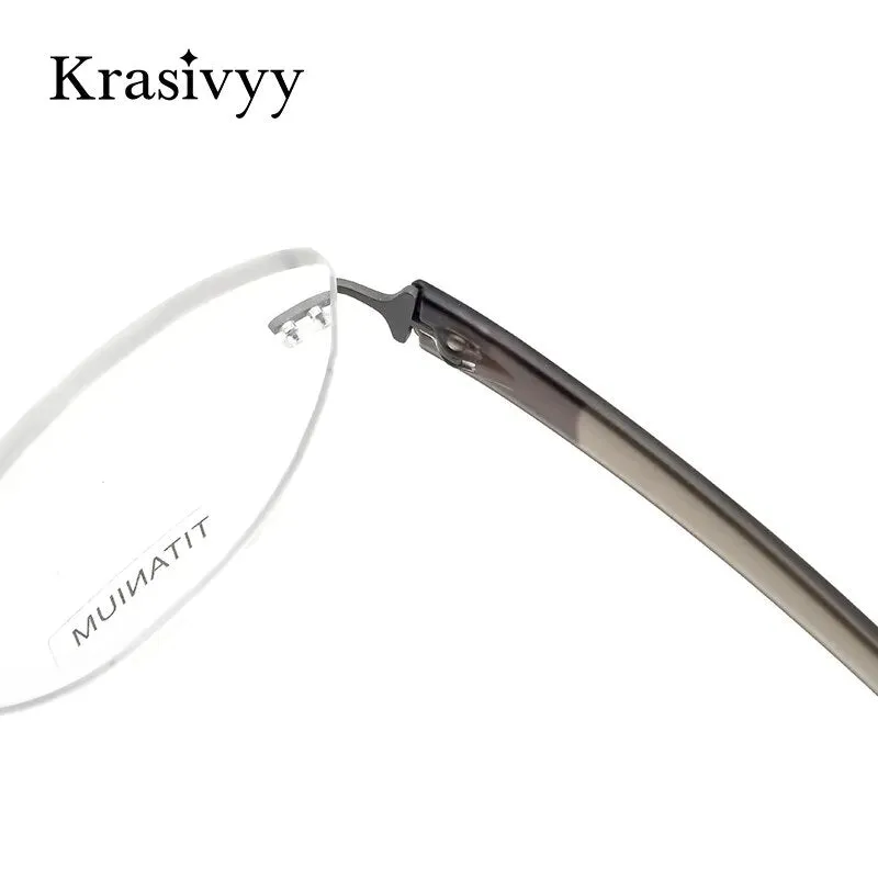 Krasivyy  Women's Rimless Cat Eye Tr 90 Titanium Eyeglasses Kr5535