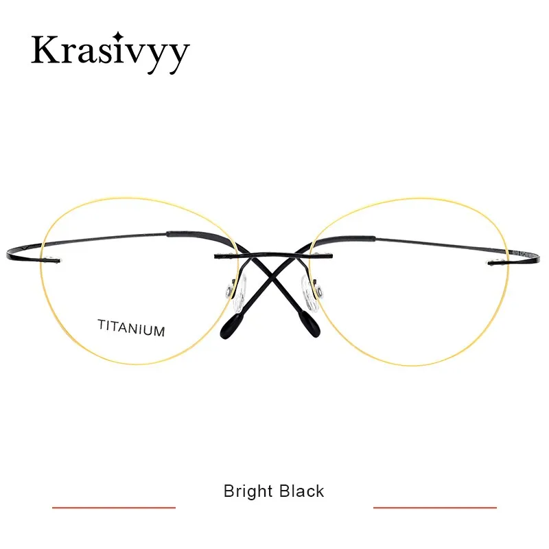 Krasivyy Women's Rimless Round Titanium Eyeglasses Kr619