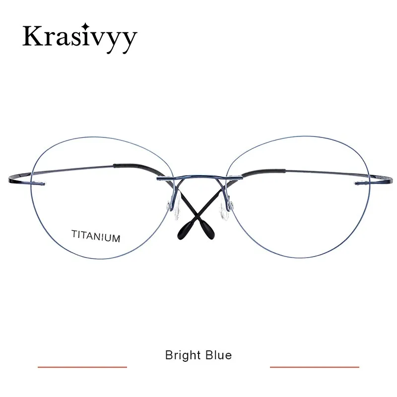 Krasivyy Women's Rimless Round Titanium Eyeglasses Kr619