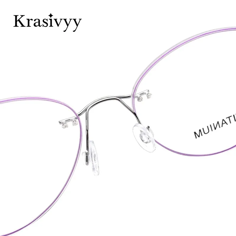 Krasivyy Women's Rimless Round Titanium Eyeglasses Kr619