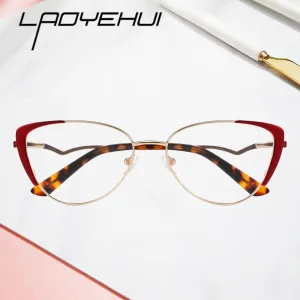 Laoyehui Unisex Full Rim Cat Eye Alloy Anti Blue Light Reading Glasses 8911