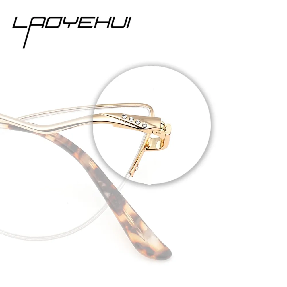 Laoyehui Women's Eyeglasses Cat Eye Alloy Frame Reading Glasses 8451