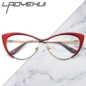 Laoyehui Women's Eyeglasses Cat Eye Reading Glasses 8077