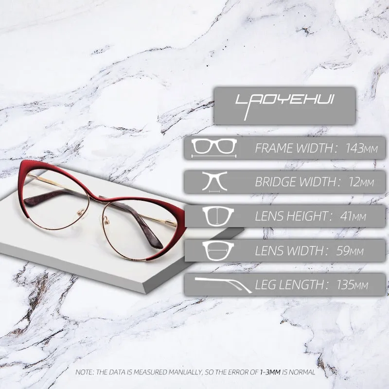 Laoyehui Women's Eyeglasses Cat Eye Reading Glasses 8077