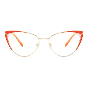 Laoyehui Women's Full Rim Butterfly Cat Eye Alloy Hyperopic Reading Glasses Anti Blue Light Glg8908