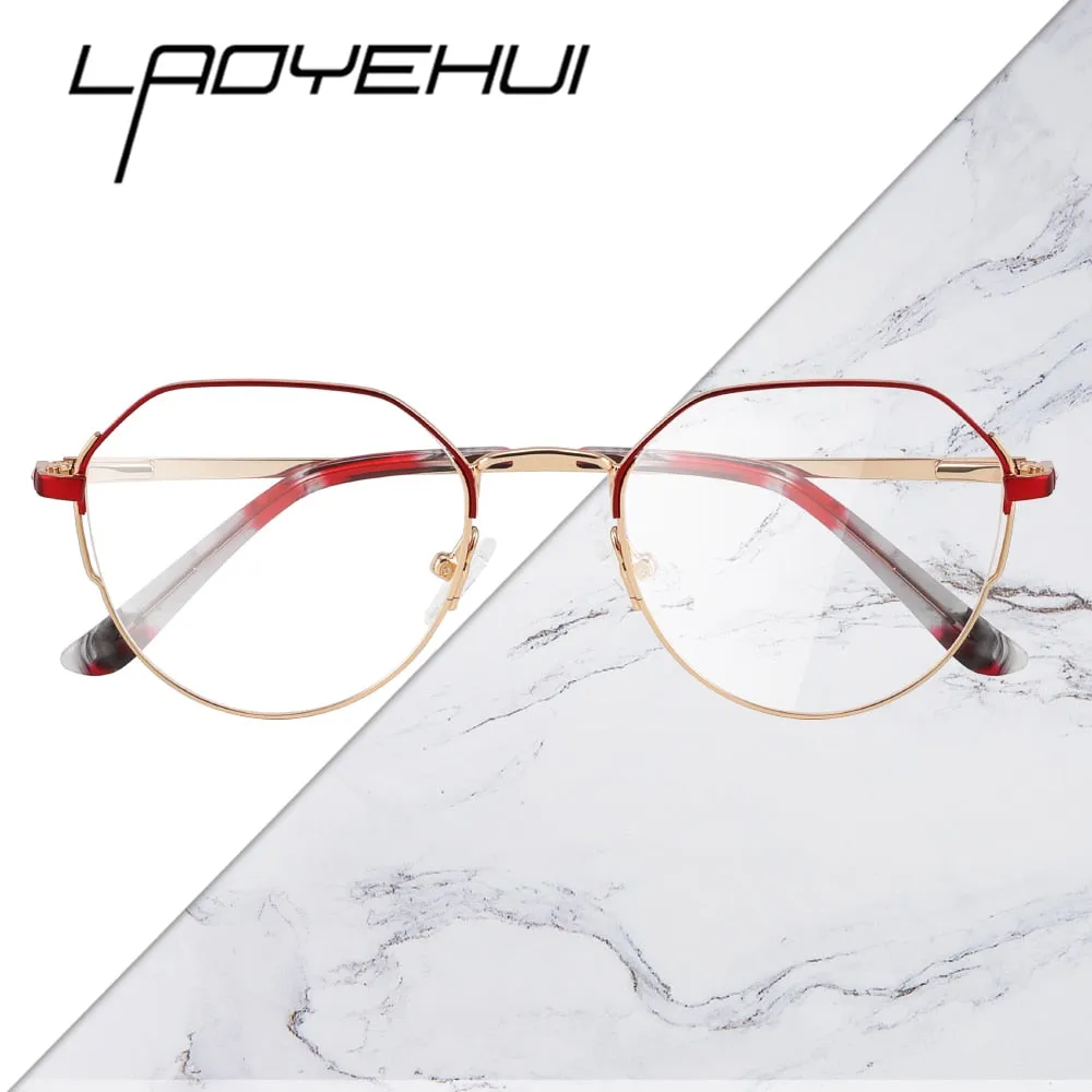 Laoyehui Women's Full Rim Oval Alloy Presbyopic Reading Glasses Glr8236