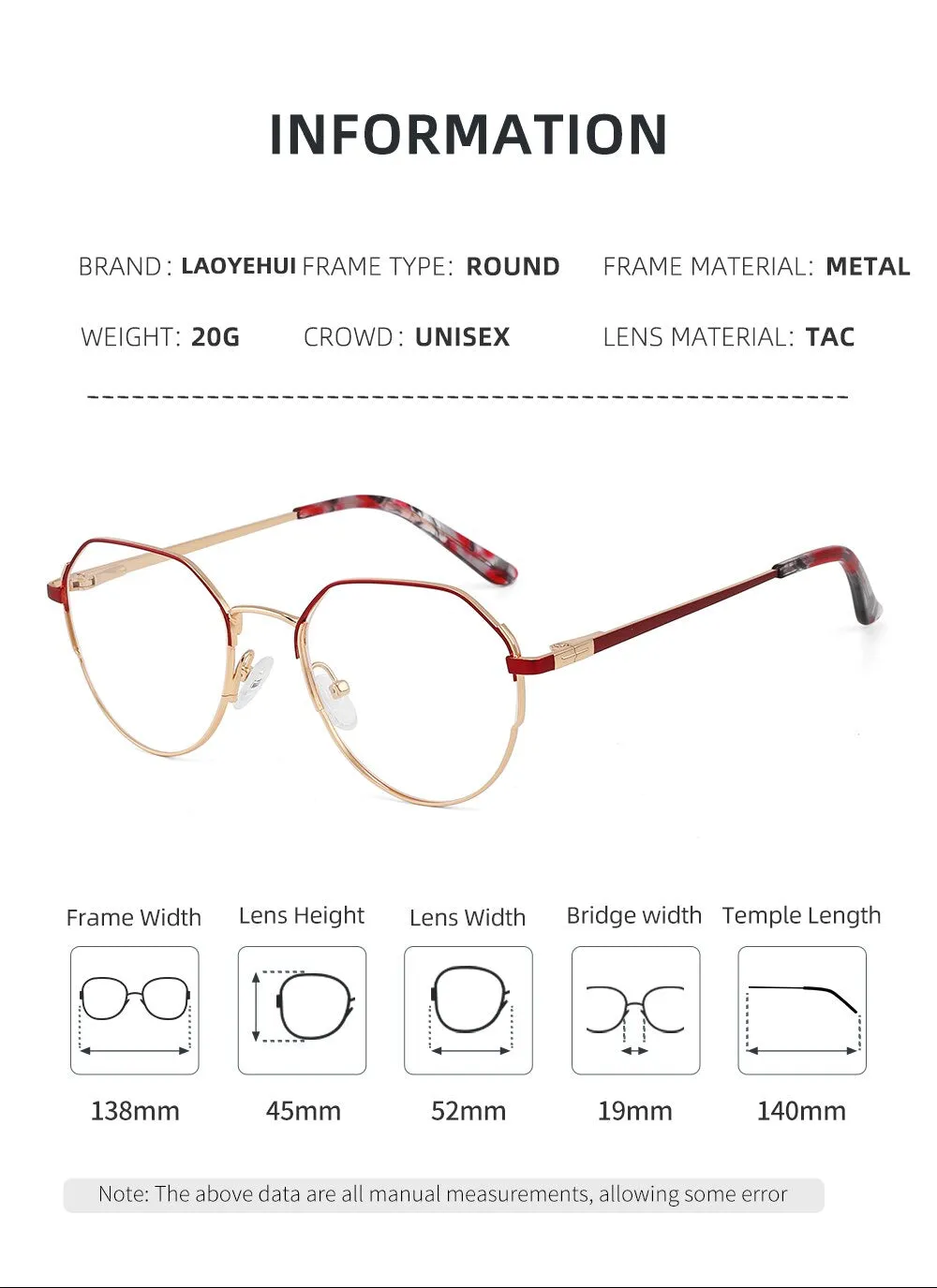 Laoyehui Women's Full Rim Oval Alloy Presbyopic Reading Glasses Glr8236