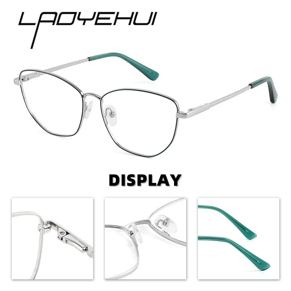 Laoyehui Women's Full Rim Square Alloy Presbyopic Reading Glasses Glr8883