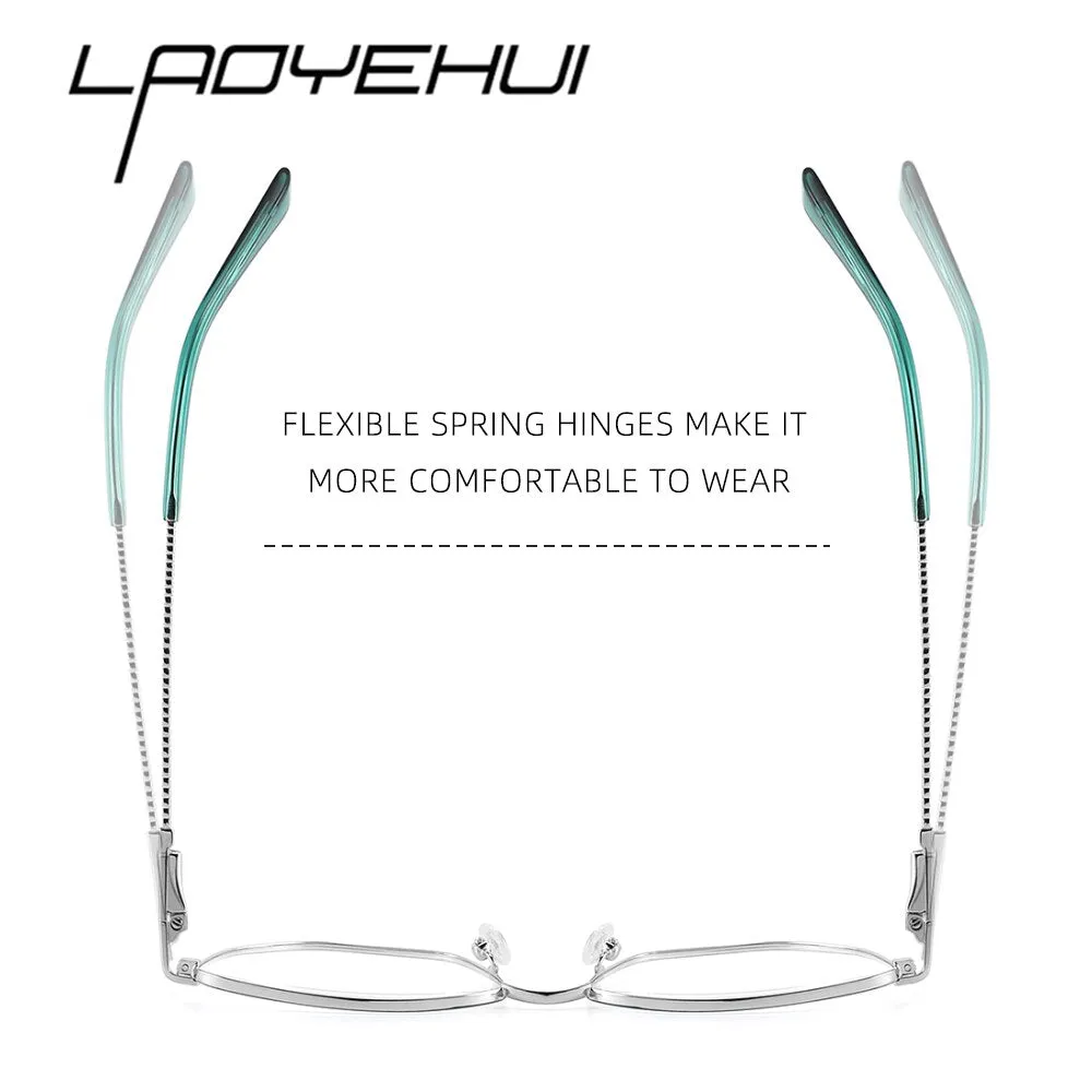 Laoyehui Women's Full Rim Square Alloy Presbyopic Reading Glasses Glr8883