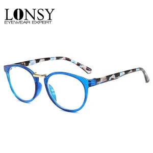 Lonsy Unisex Full Rim Round Polycarbonate Reading Glasses 8163