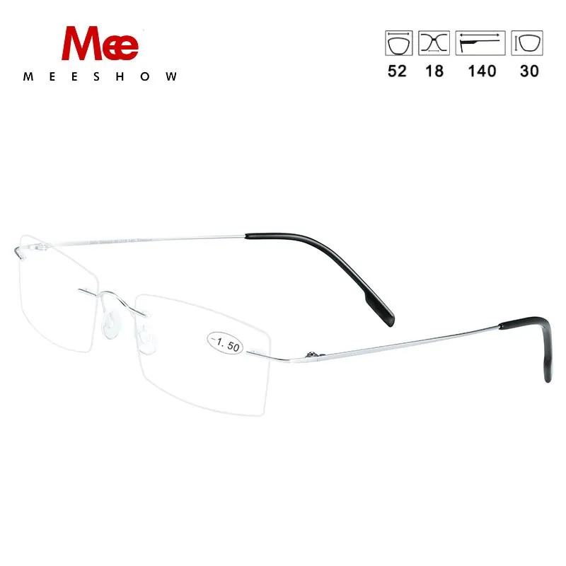 Meeshow Unisex RImless Square Titanium Alloy Reading Glasses 8508