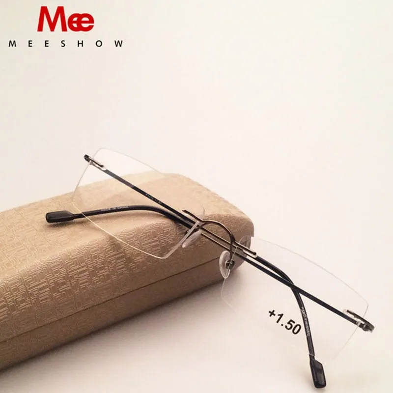 Meeshow Unisex Rimless Titanium Reading Glasses 8508