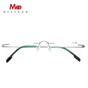 Meeshow Unisex Rimless Titanium Reading Glasses 8508