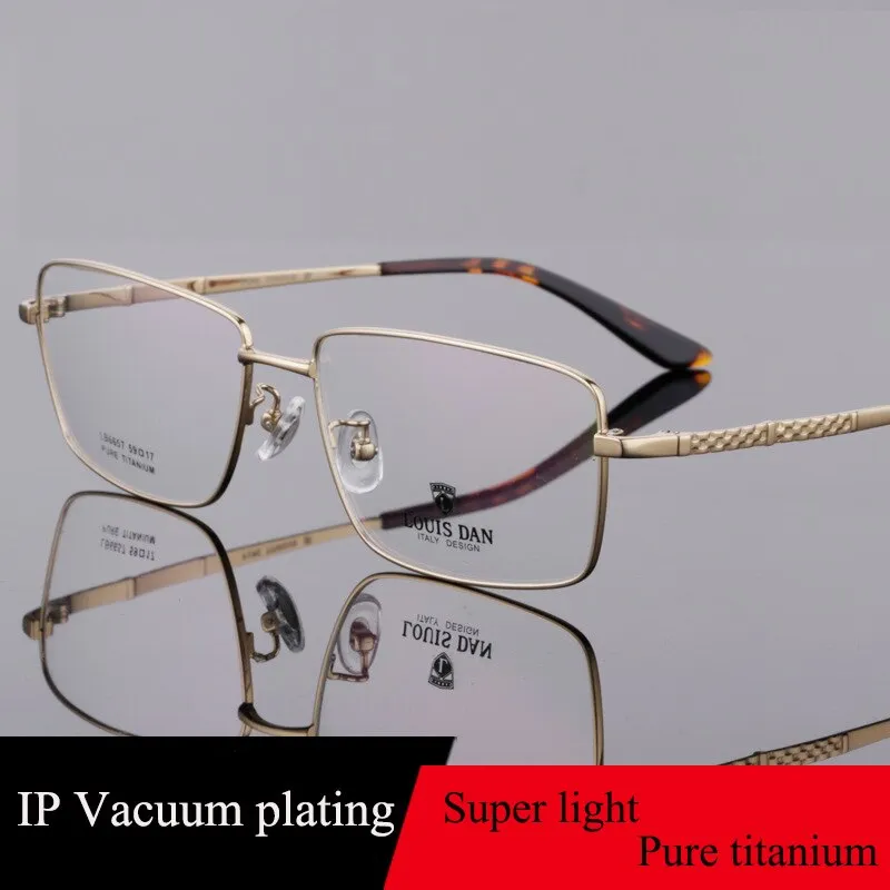 Men's Square Full Rim Titanium Frame Eyeglasses Lb6657