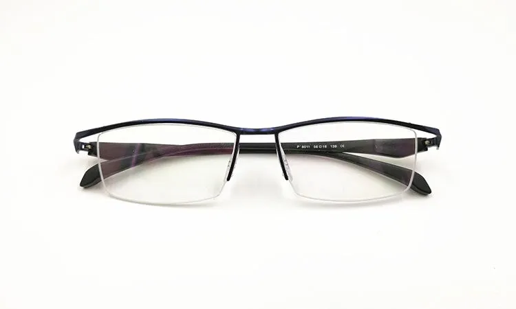 Men's Titanium Alloy Eyeglasses Half Rim Frame P8011