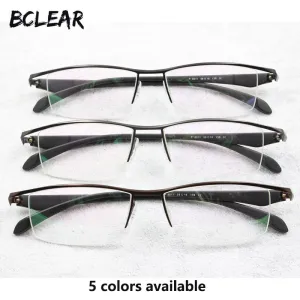 Men's Titanium Alloy Eyeglasses Half Rim Frame P8011