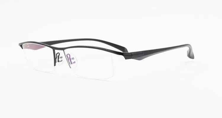 Men's Titanium Alloy Eyeglasses Half Rim Frame P8011