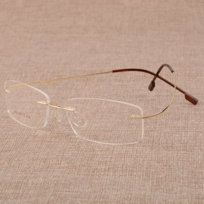 Men's Titanium Alloy Frame Rimless Eyelasses S808