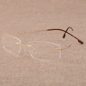 Men's Titanium Alloy Frame Rimless Eyelasses S808