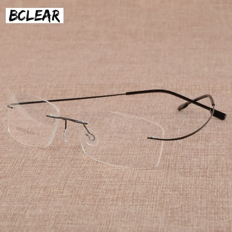 Men's Titanium Alloy Frame Rimless Eyelasses S808