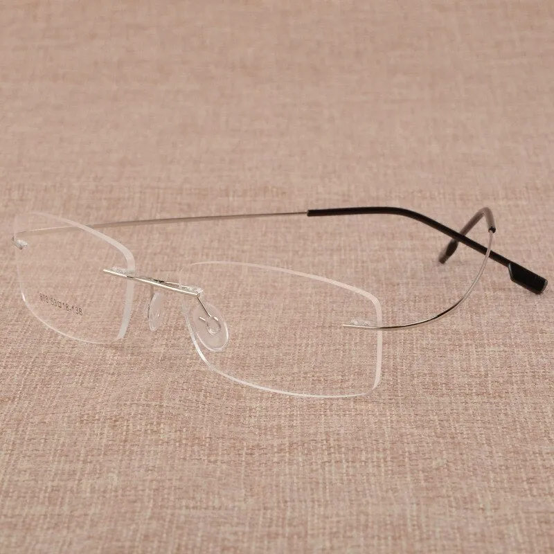 Men's Titanium Alloy Frame Rimless Eyelasses S808