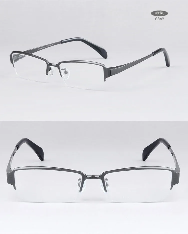 Men's Titanium Rectangle Full Rim Frame Eyeglasses  Mz119