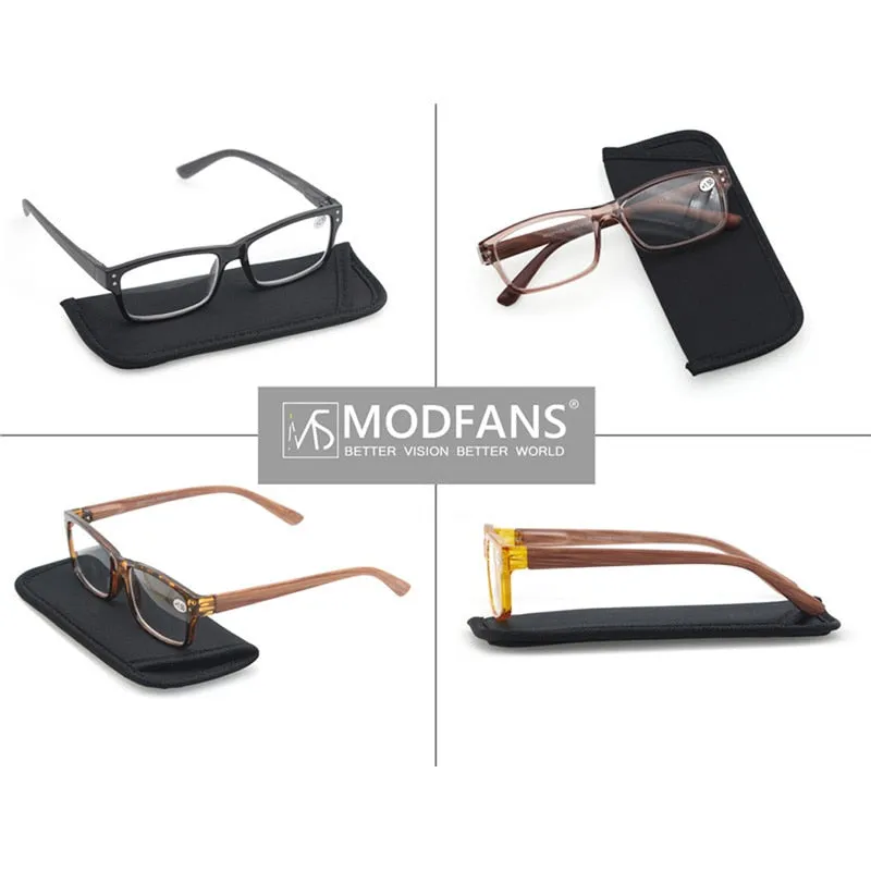 Modfans Unisex Full Rim Rectangular Polycarbonate Reading Glasses R013