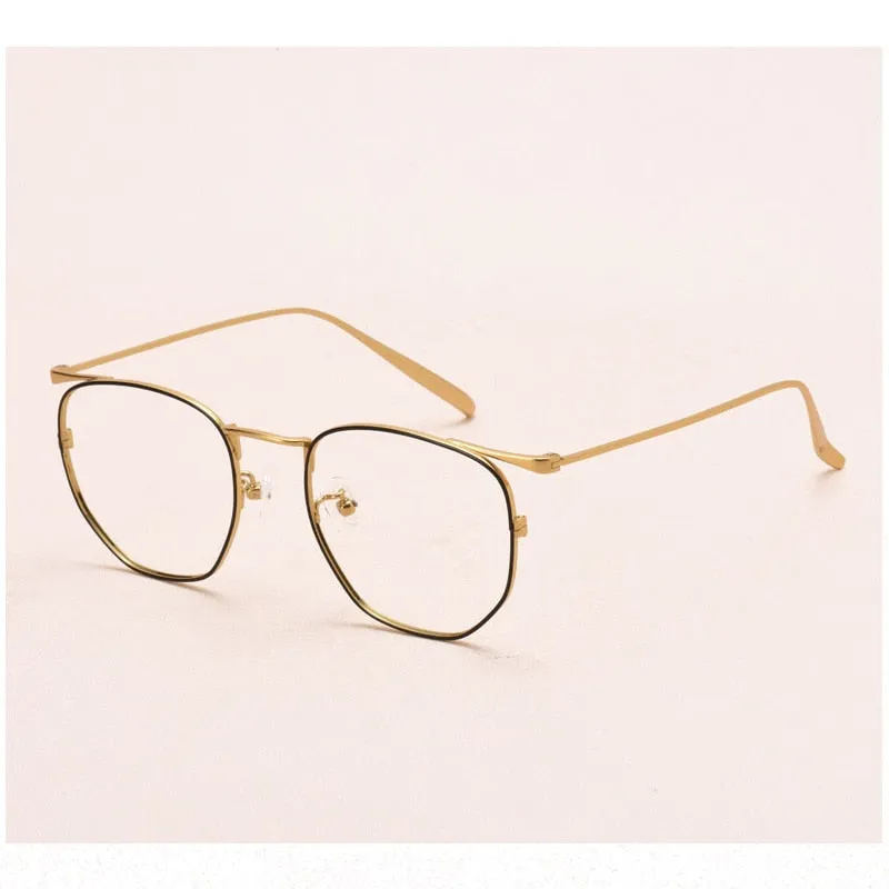 Muzz Full Rim Polygonal Square Titanium Frame Eyeglasses 109011