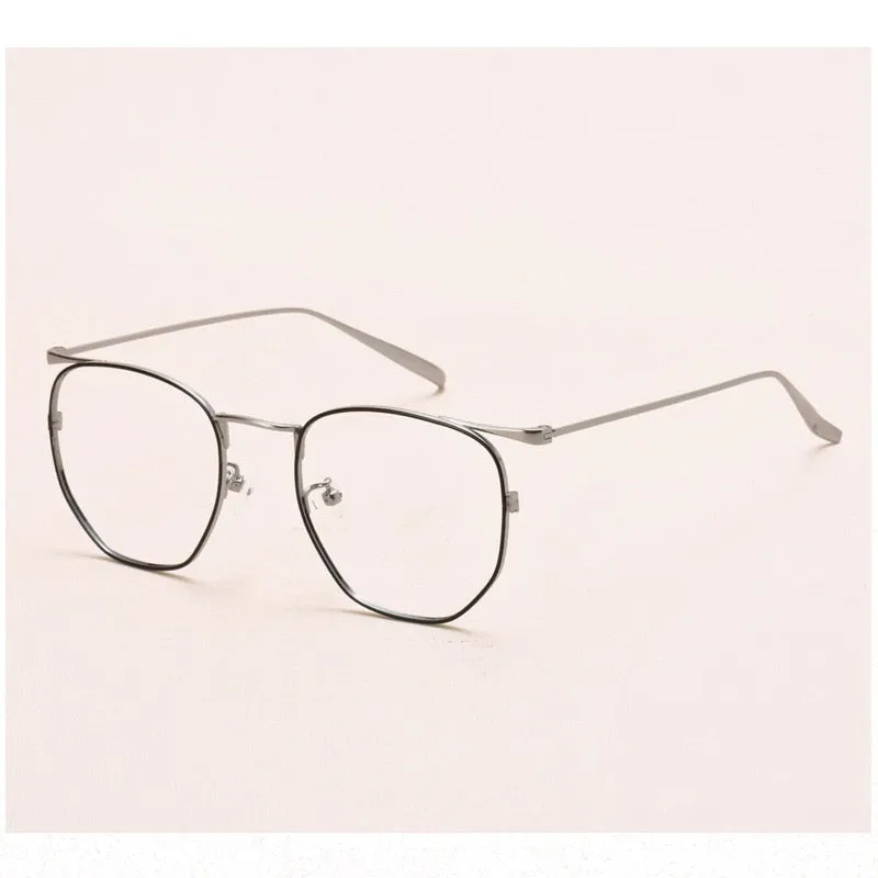 Muzz Full Rim Polygonal Square Titanium Frame Eyeglasses 109011