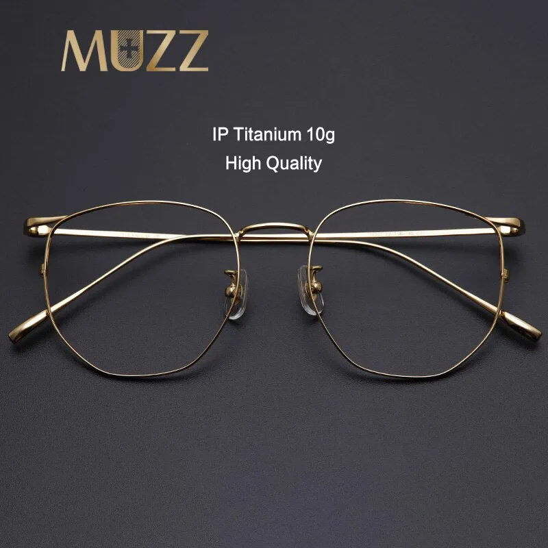 Muzz Full Rim Polygonal Square Titanium Frame Eyeglasses 109011