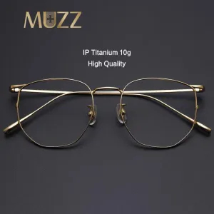 Muzz Full Rim Polygonal Square Titanium Frame Eyeglasses 109011