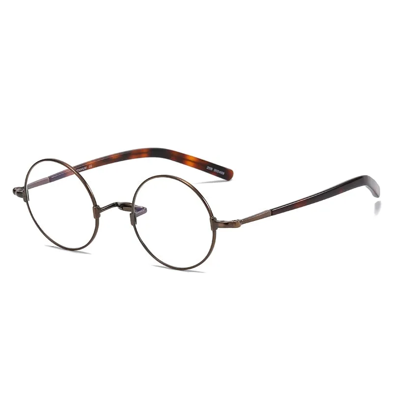 Muzz Men's Full Rim Round Titanium Acetate Hand Crafted Frame Eyeglasses Km103