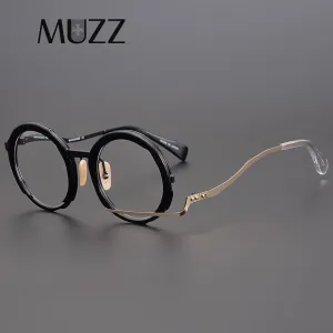 Muzz Men's Full Rim Round Ultem Titanium Frame Eyeglasses 0034