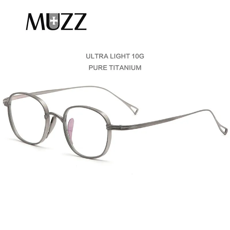 Muzz Men's Full Rim Square Oval Titanium Frame Eyeglasses 210518