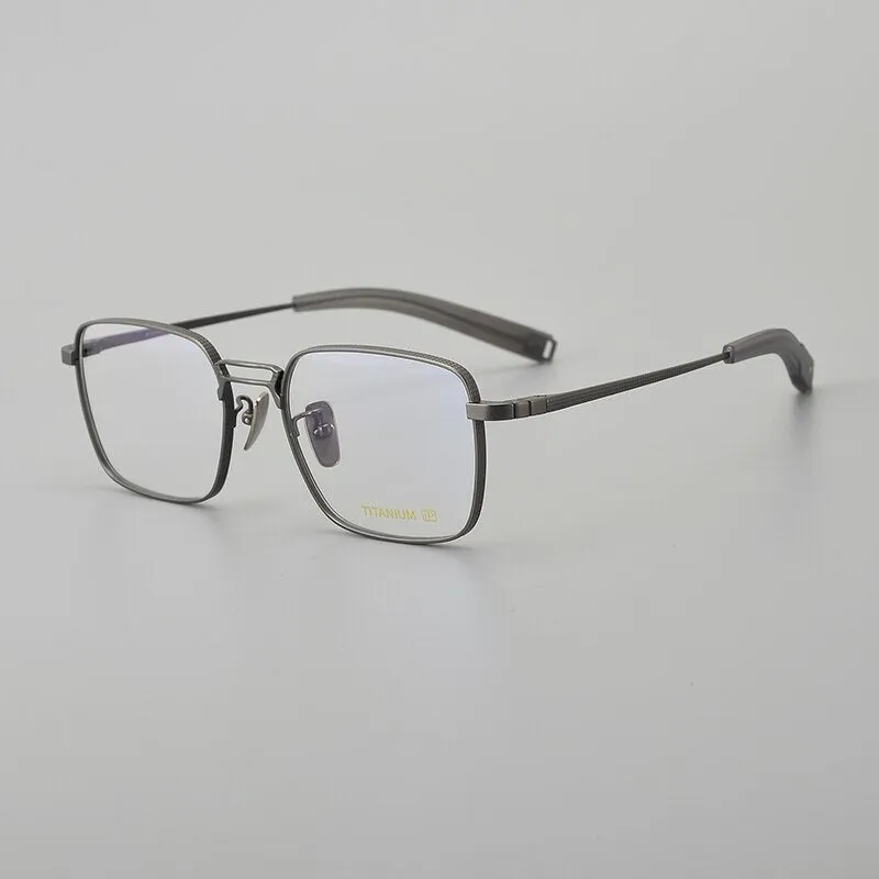 Muzz Men's Full Rim Square Titanium Acetate Eyeglasses 8827