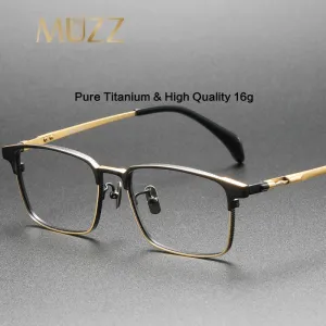 Muzz Men's Full Rim Square Titanium Eyeglasses 70710