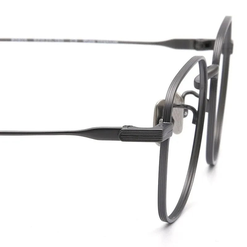 Muzz Men's Full Rim Square Titanium Eyeglasses 80804