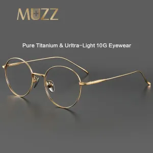 Muzz Unisex Full Rim Round Titanium Eyeglasses 06144