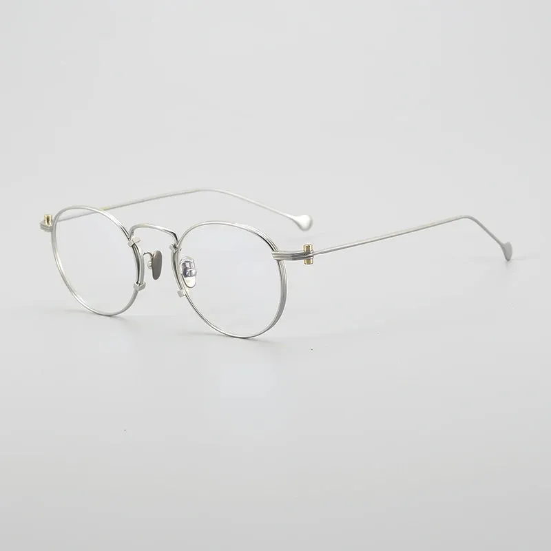 Muzz Unisex Full Rim Round Titanium Eyeglasses 1968d