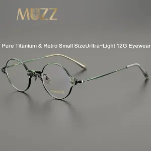 Muzz Unisex Full Rim Small Round Titanium Eyeglasses M188