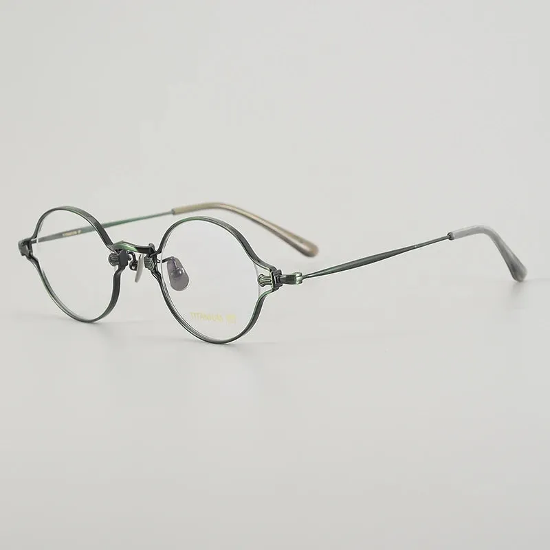 Muzz Unisex Full Rim Small Round Titanium Eyeglasses M188