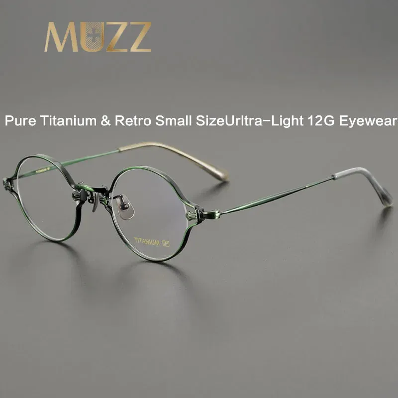 Muzz Unisex Full Rim Small Round Titanium Eyeglasses M188