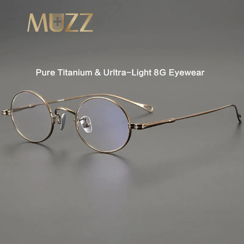 Muzz Unisex Full Rim Small Round Titanium Eyeglasses Mu01