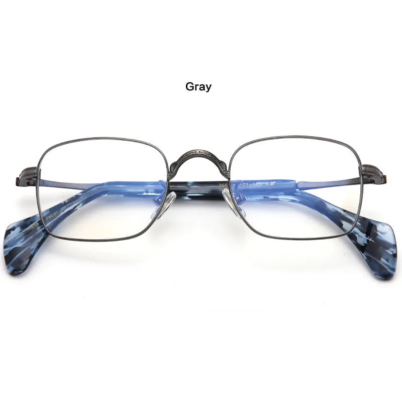 Muzz Unisex Full Rim Square Hand Crafted Titanium Acetate Frame Eyeglasses M3660