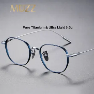 Muzz Unisex Full Rim Square Titanium Frame EyeglassesM80801