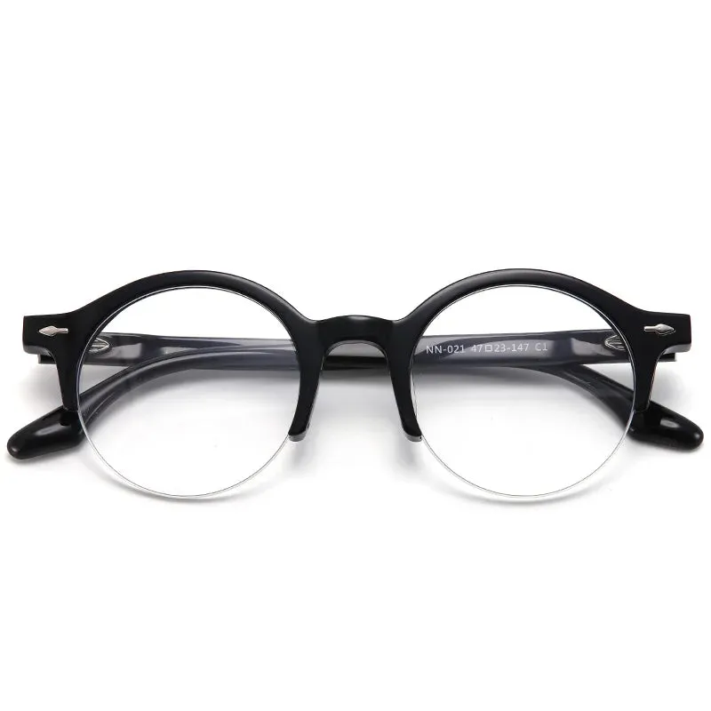 Muzz Unisex Semi Rim Round Acetate Eyeglasses Nn021