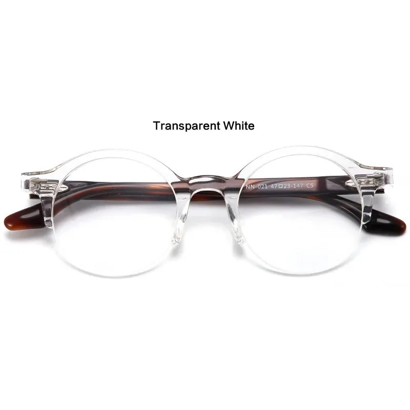 Muzz Unisex Semi Rim Round Acetate Eyeglasses Nn021