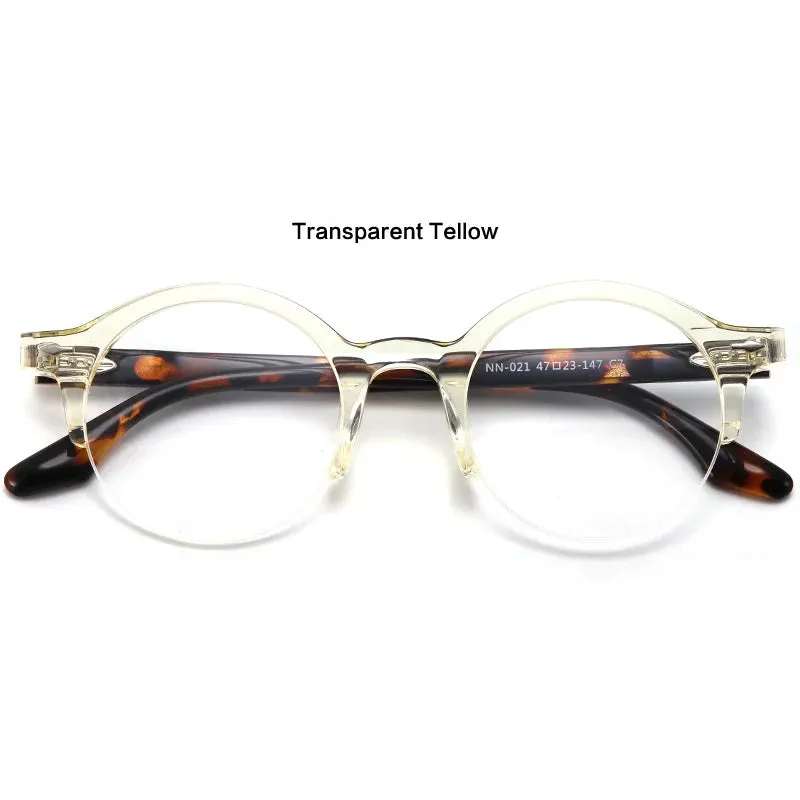 Muzz Unisex Semi Rim Round Acetate Eyeglasses Nn021